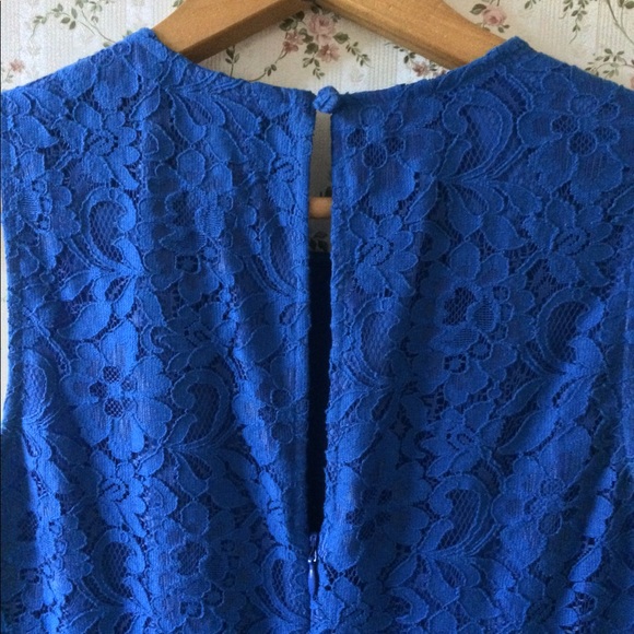 JCrew Blue Floral Lace Shift Dress - Picture 7 of 8